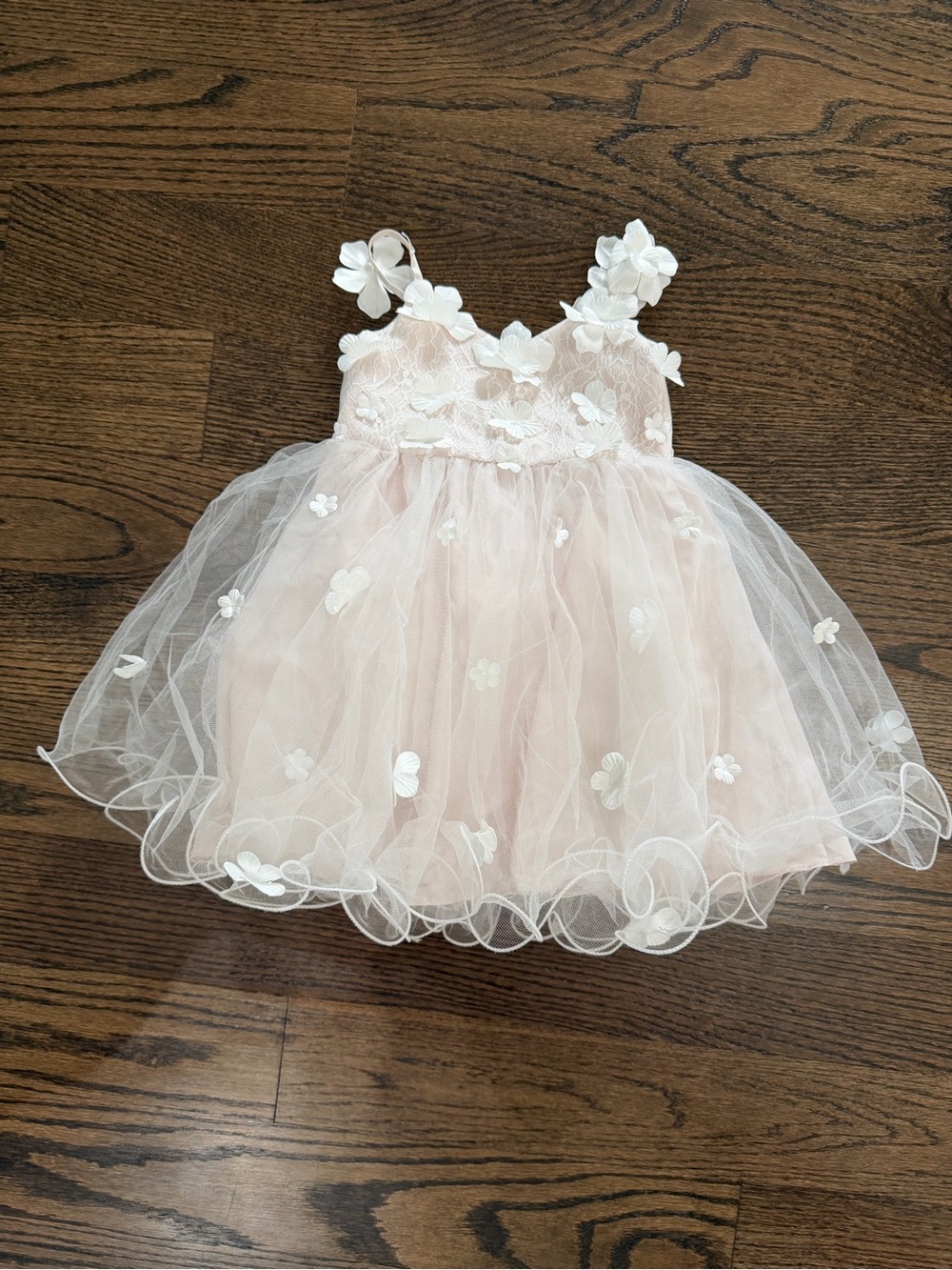 Azazie Pale Pink Floral Tulle Dress for Girls